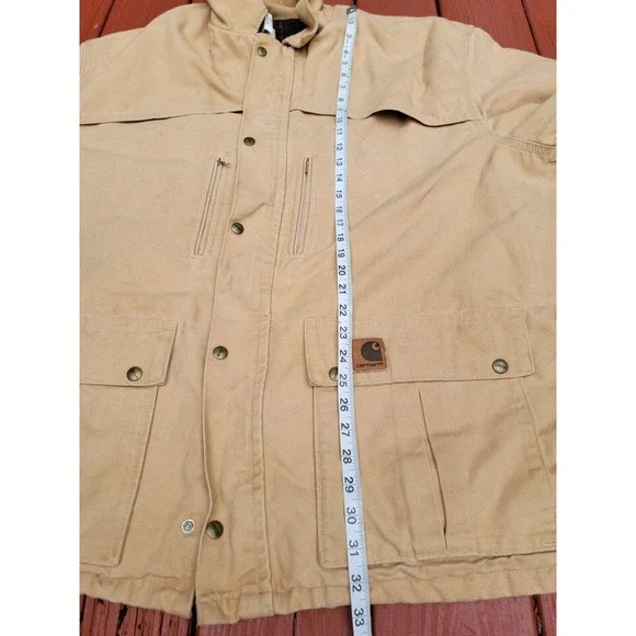 VINTAGE CARHARTT C10 PLAID BLANKET LINED SHORT COAT SIZE XXL UNION MADE IN USA - Picture 8 of 10